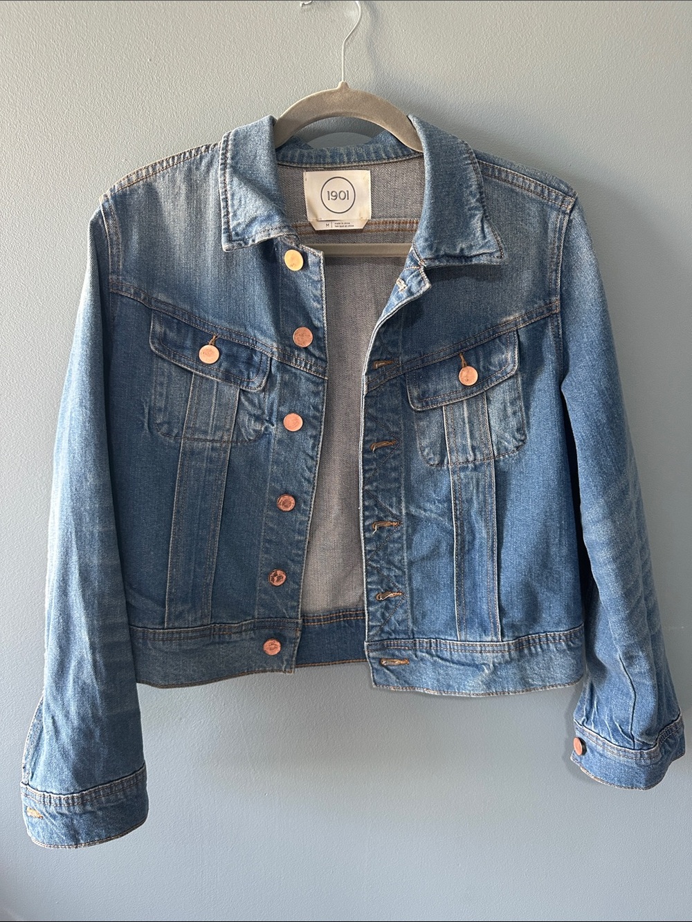 1901 womens Blue Denim Jacket - Classic Jean Jacket